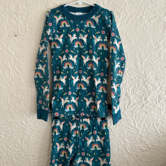 Hanna Andersson Long John Pajama Set Magical Unicorn Kids Girls 8 - Picture 2 of 7